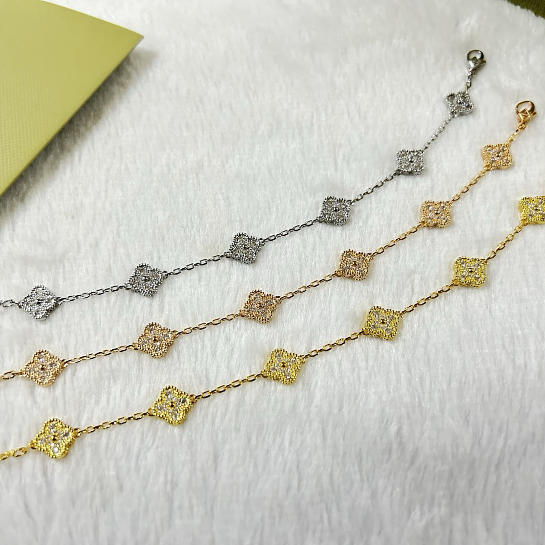[⭐Mirelle]CLOVER 6 MOTIF DIAMOND BRACELET