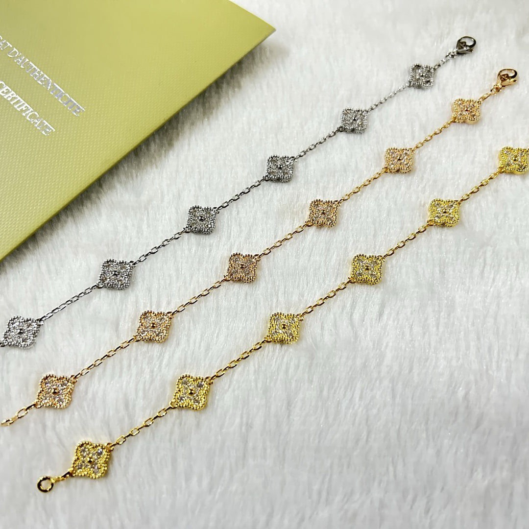 [⭐Mirelle]CLOVER 6 MOTIF DIAMOND BRACELET