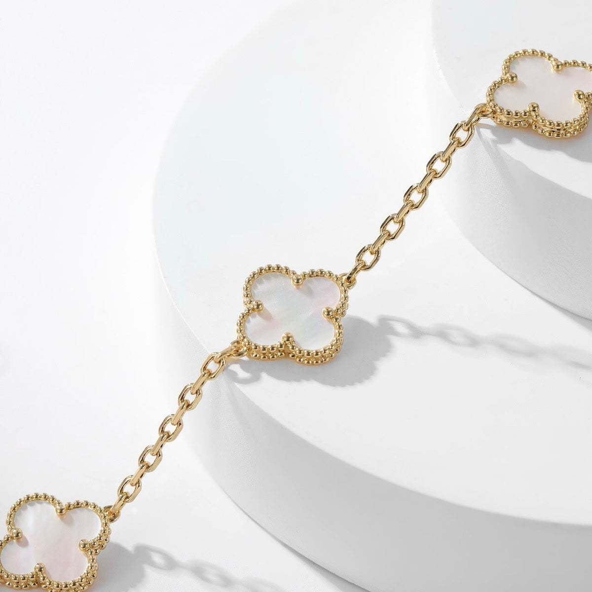 [⭐Mirelle]CLOVER 10 MOTIFS WHITE MOTHER OF PEARL NECKLACE