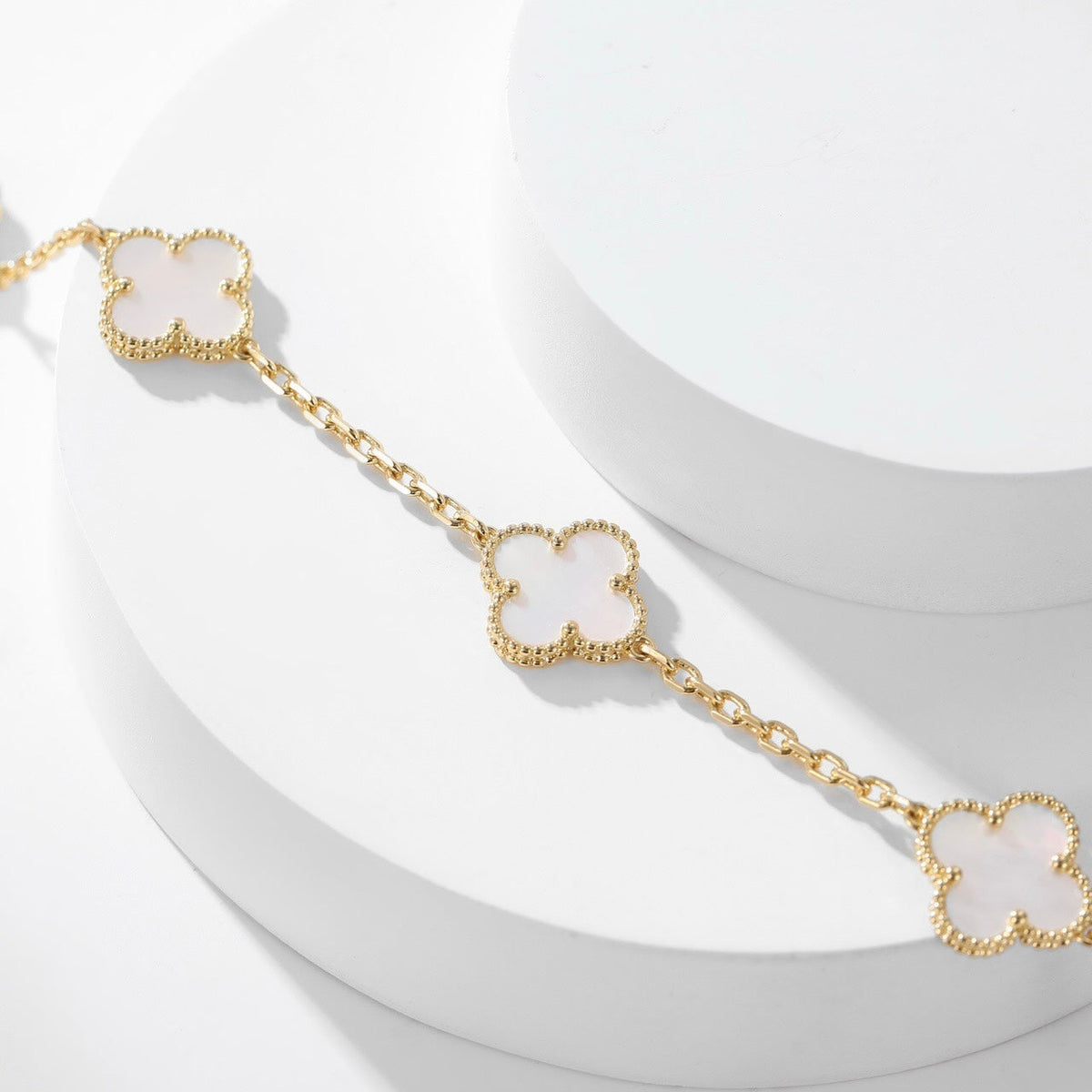 [⭐Mirelle]CLOVER 10 MOTIFS WHITE MOTHER OF PEARL NECKLACE