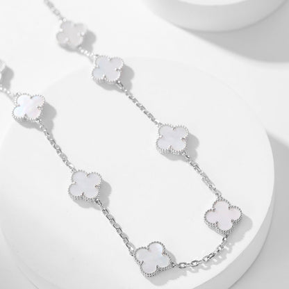 [⭐Mirelle]CLOVER 10 MOTIFS WHITE MOTHER OF PEARL NECKLACE