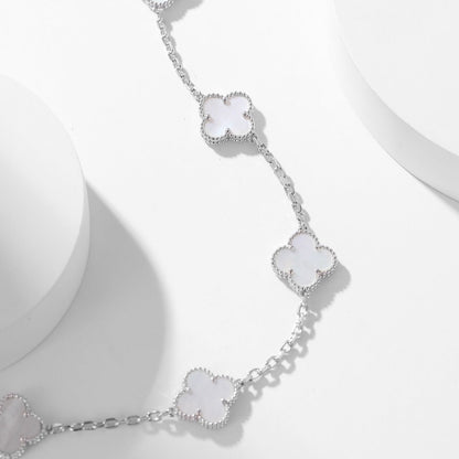 [⭐Mirelle]CLOVER 10 MOTIFS WHITE MOTHER OF PEARL NECKLACE