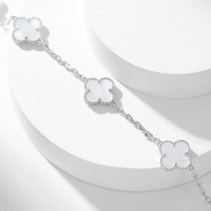 [⭐Mirelle]CLOVER 10 MOTIFS WHITE MOTHER OF PEARL NECKLACE