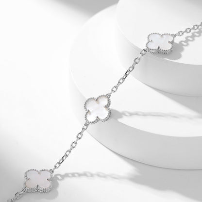 [⭐Mirelle]CLOVER 10 MOTIFS WHITE MOTHER OF PEARL NECKLACE