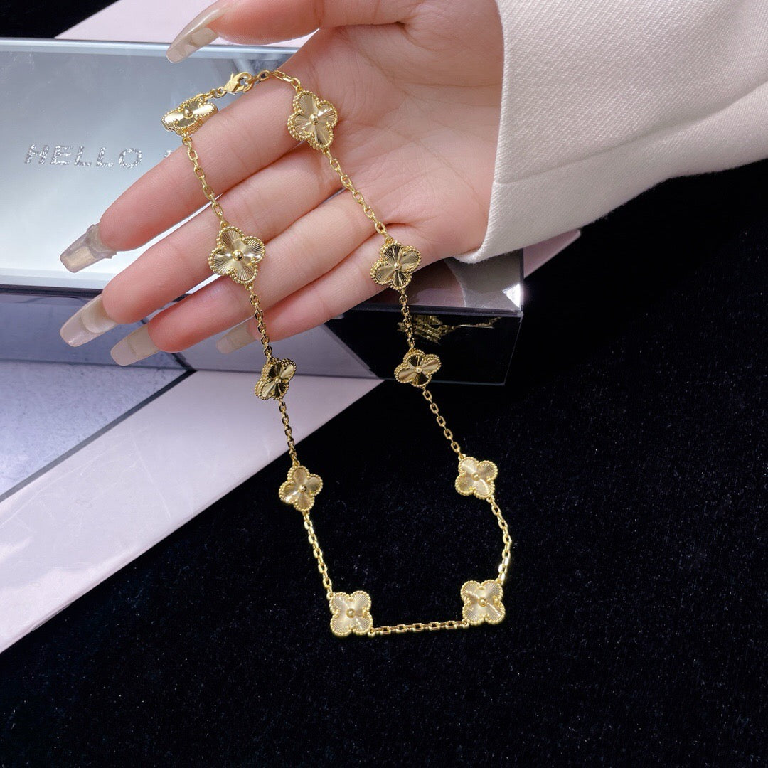 [⭐Mirelle]CLOVER 10 MOTIFS LASER NECKLACE