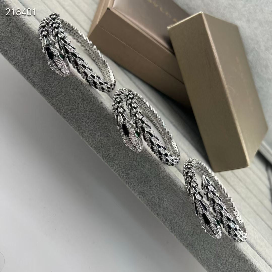 [⭐Mirelle]NEW OBSIDIAN & DIAMOND SERPENT BRACELET