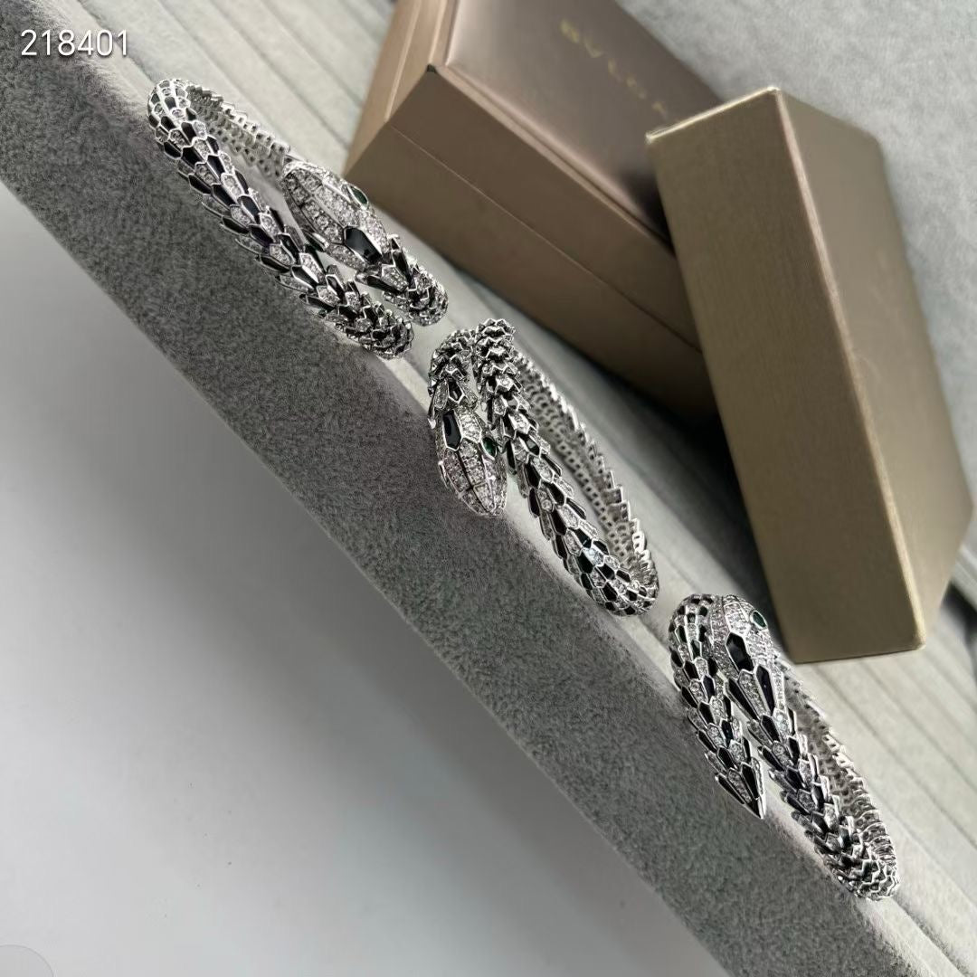 [⭐Mirelle]NEW OBSIDIAN & DIAMOND SERPENT BRACELET