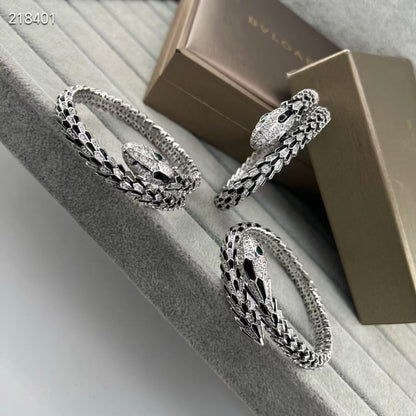 [⭐Mirelle]NEW OBSIDIAN & DIAMOND SERPENT BRACELET