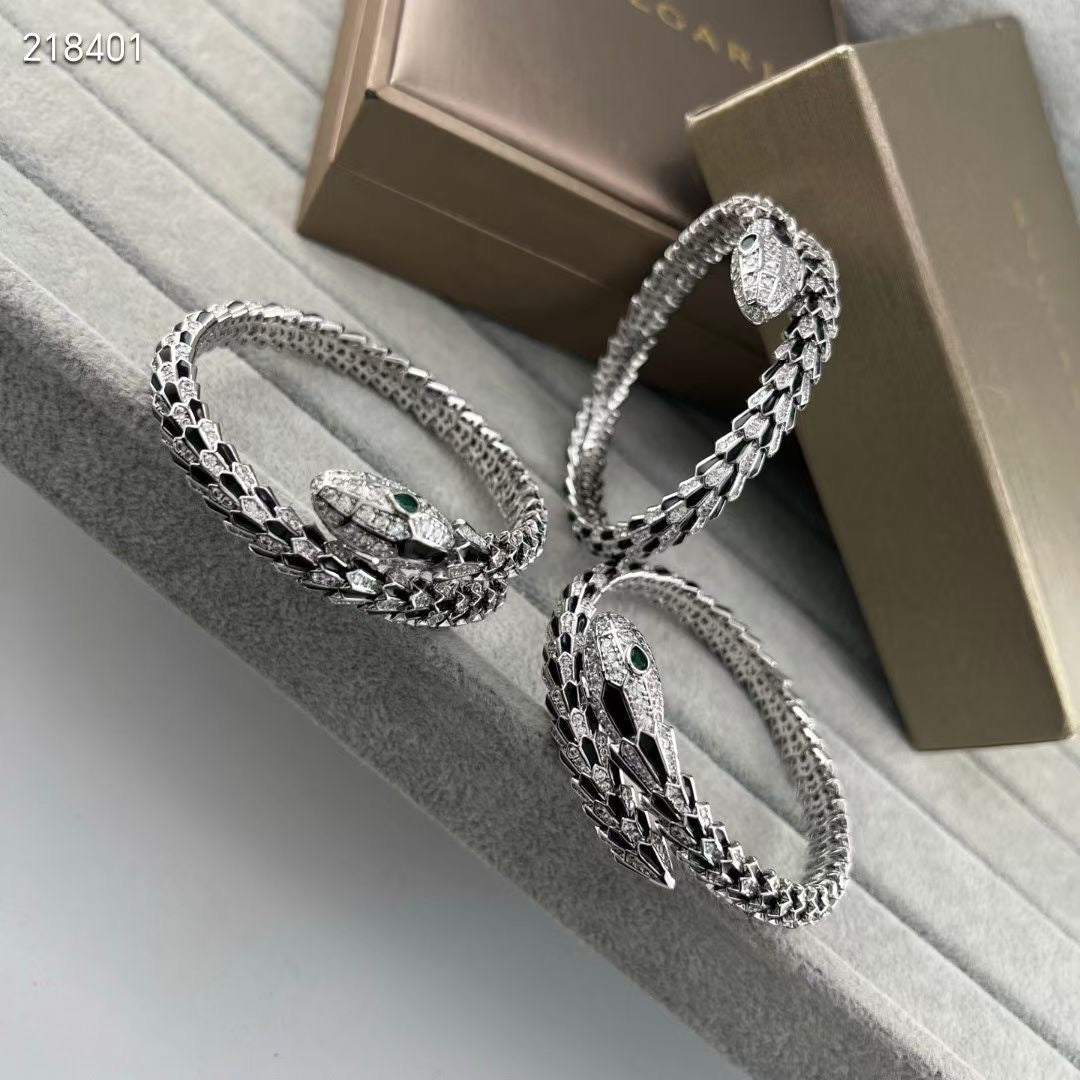 [⭐Mirelle]NEW OBSIDIAN & DIAMOND SERPENT BRACELET