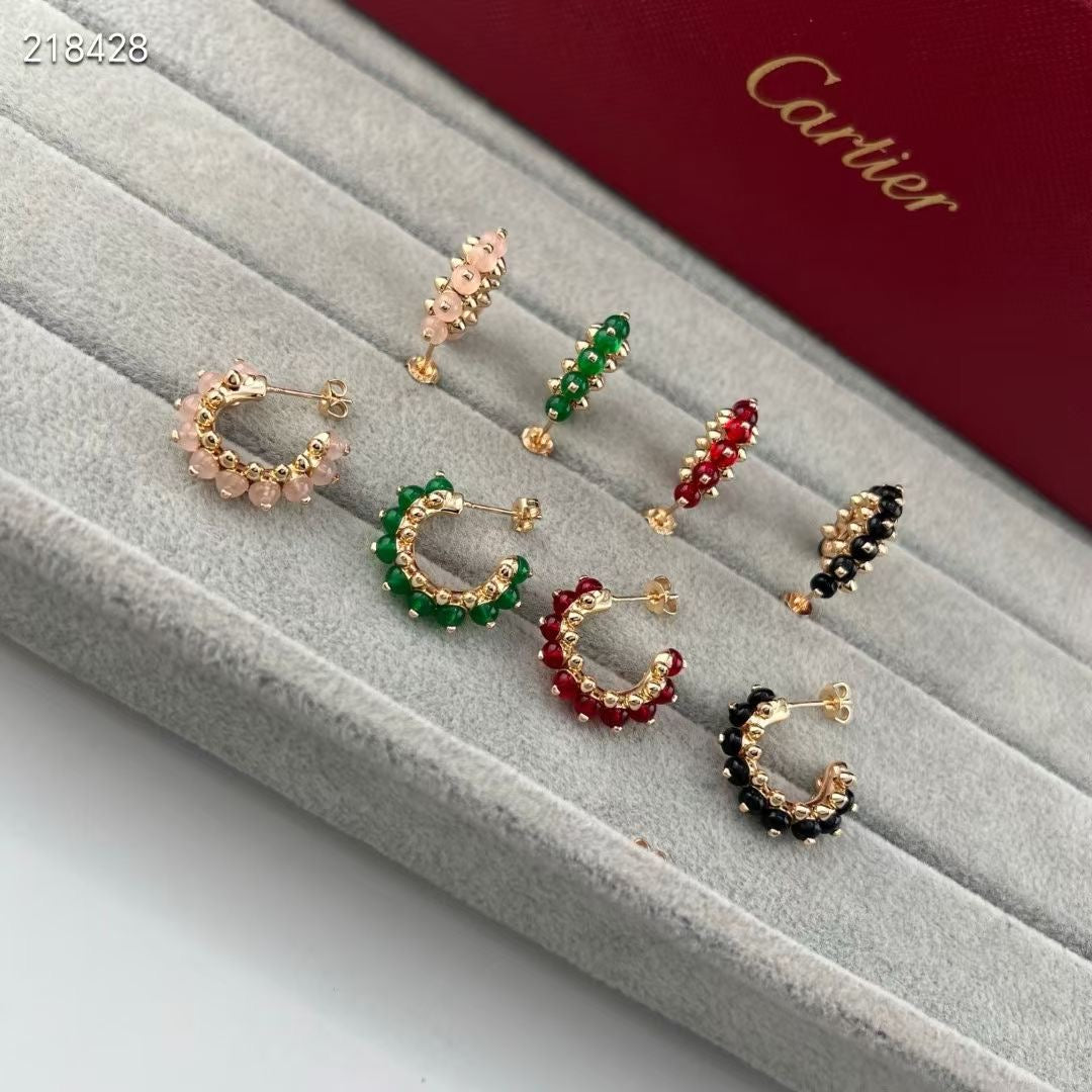 [⭐Mirelle]NEW COLORED GEMSTONE COLLECTION SMALL HOOP EARRINGS