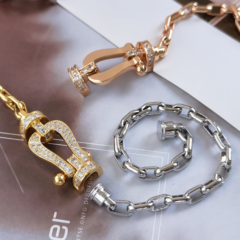 [⭐Mirelle]FORCE LARGE HORSESHOE CLASP  METAL BRACELET