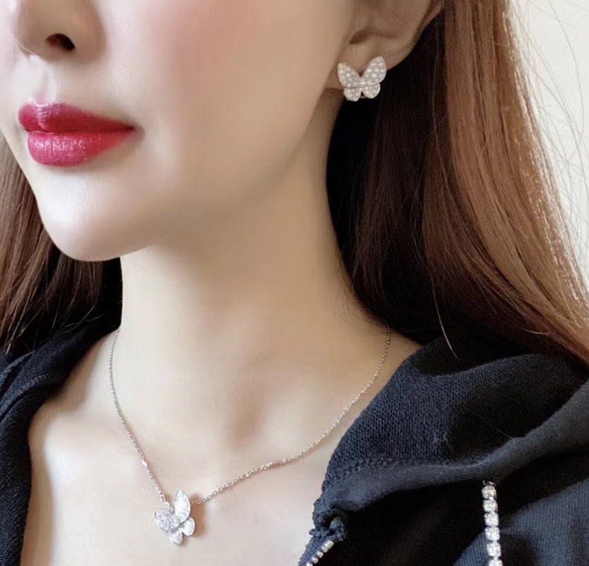 [⭐Mirelle]BUTTERFLY ALL DIAMOND EARRINGS
