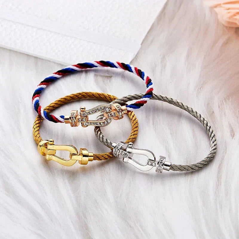 [⭐Mirelle]FORCE LARGE HORSESHOE NO DIAMOND BRACELET GOLD