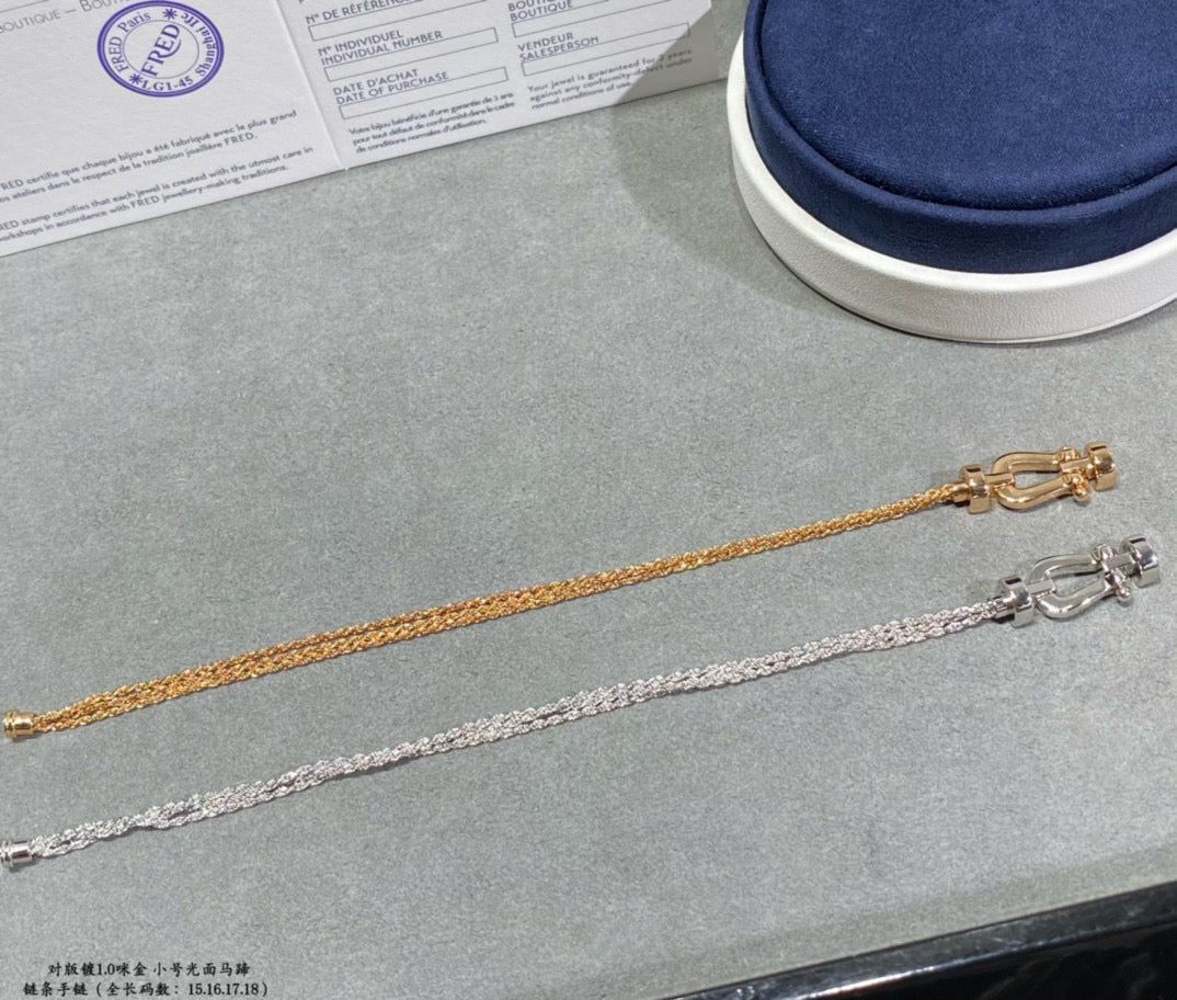 [⭐Mirelle]FORCE SMALL HORSESHOE  DIAMOND CHAIN ROPE BRACELET
