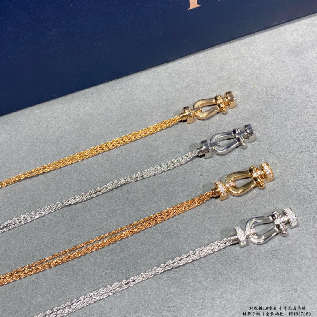[⭐Mirelle]FORCE SMALL HORSESHOE  DIAMOND CHAIN ROPE BRACELET