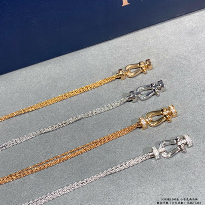 [⭐Mirelle]FORCE SMALL HORSESHOE  DIAMOND CHAIN ROPE BRACELET