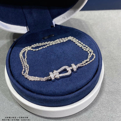 [⭐Mirelle]FORCE SMALL HORSESHOE  DIAMOND CHAIN ROPE BRACELET