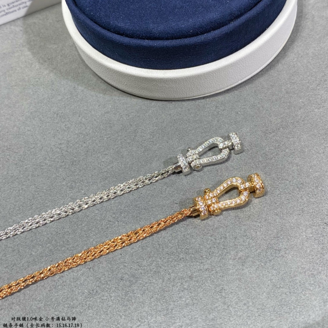 [⭐Mirelle]FORCE SMALL HORSESHOE  DIAMOND CHAIN ROPE BRACELET