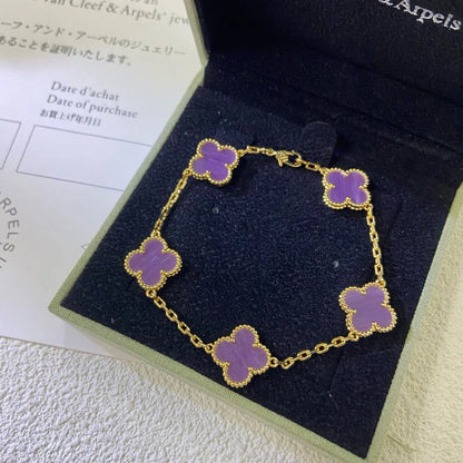 [⭐Mirelle] CLOVER 5 MOTIF VIOLET BRACELET COLLECTION