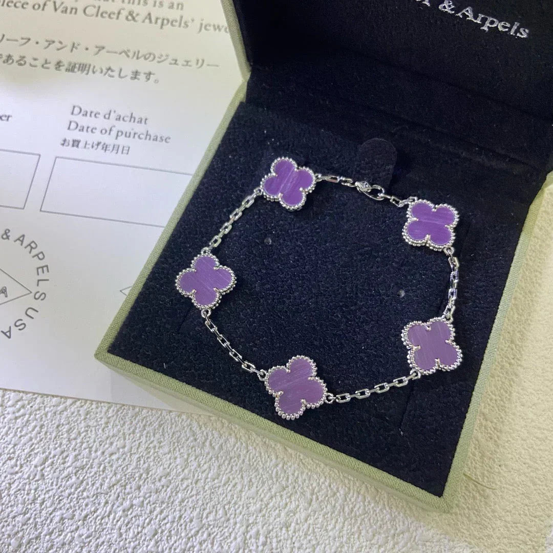 [⭐Mirelle] CLOVER 5 MOTIF VIOLET BRACELET COLLECTION