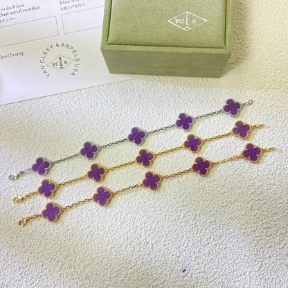 [⭐Mirelle] CLOVER 5 MOTIF VIOLET BRACELET COLLECTION