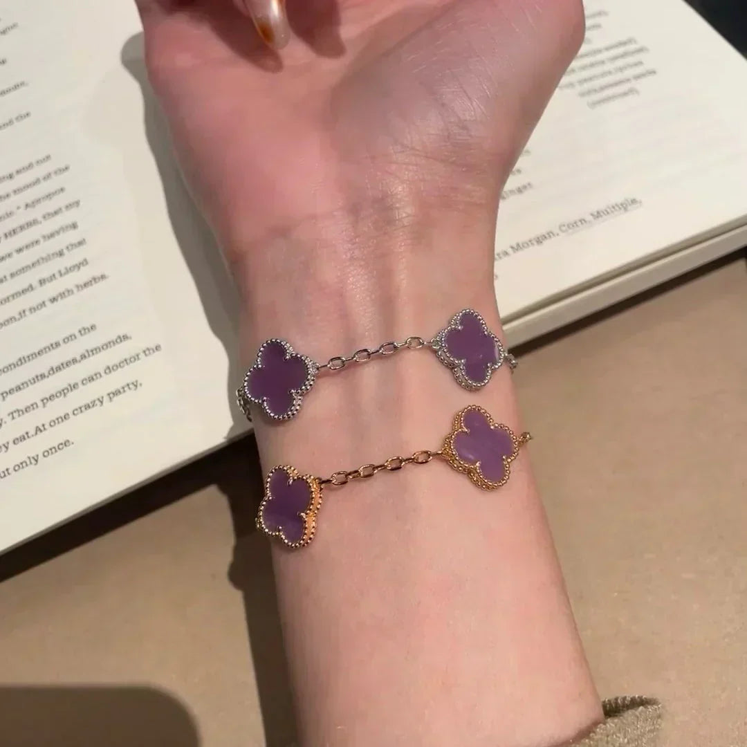 [⭐Mirelle] CLOVER 5 MOTIF VIOLET BRACELET COLLECTION
