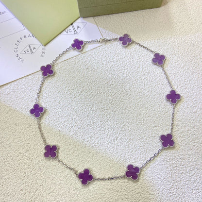 [⭐Mirelle Jewelry]CLOVER 10 MOTIFS  PURPLE VIOLET  NECKLACE