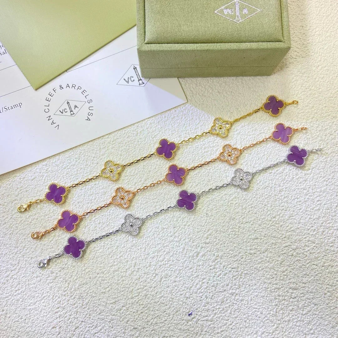 [⭐Mirelle] CLOVER 5 MOTIF VIOLET BRACELET COLLECTION