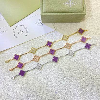 [⭐Mirelle] CLOVER 5 MOTIF VIOLET BRACELET COLLECTION