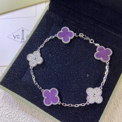 [⭐Mirelle] CLOVER 5 MOTIF VIOLET BRACELET COLLECTION