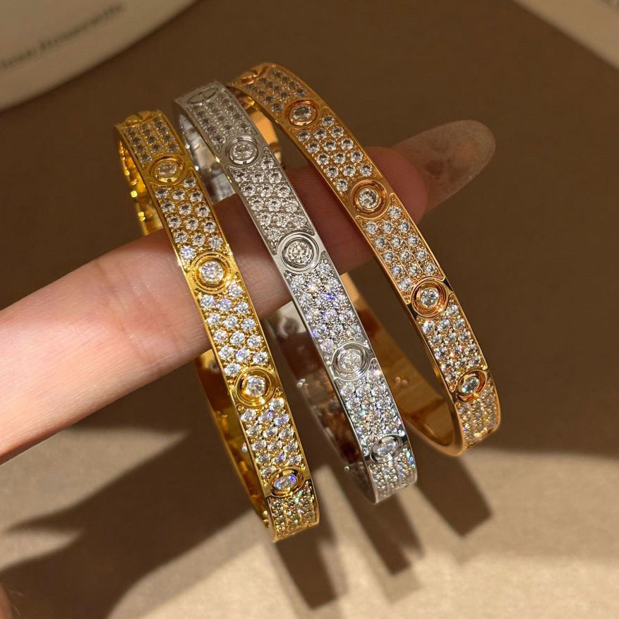 [⭐Mirelle]LOVE BRACELET 6.1MM DIAMOND-PAVED 10 BIG DIAMONDS