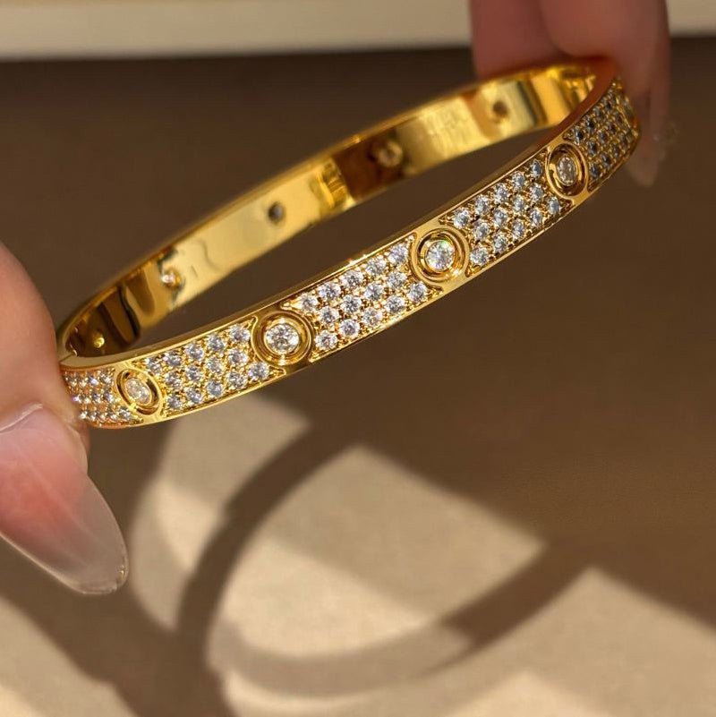 [⭐Mirelle]LOVE BRACELET 6.1MM DIAMOND-PAVED 10 BIG DIAMONDS