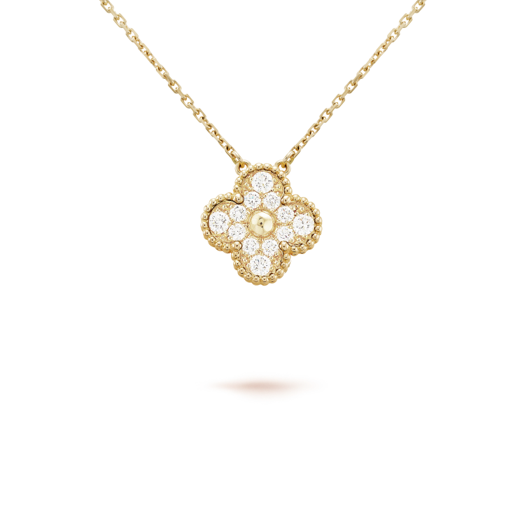 [⭐Mirelle]CLOVER 15MM DIAMOND SINGLE FLOWER NECKLACE