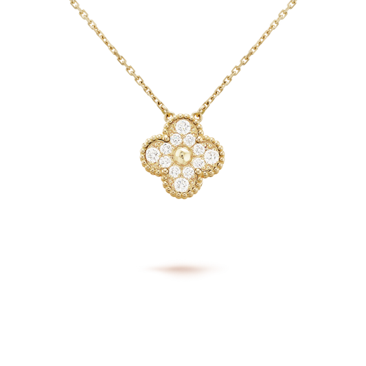 [⭐Mirelle]CLOVER 15MM DIAMOND SINGLE FLOWER NECKLACE
