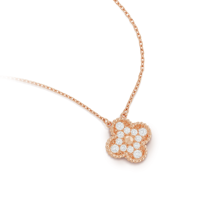 [⭐Mirelle]CLOVER 15MM DIAMOND SINGLE FLOWER NECKLACE