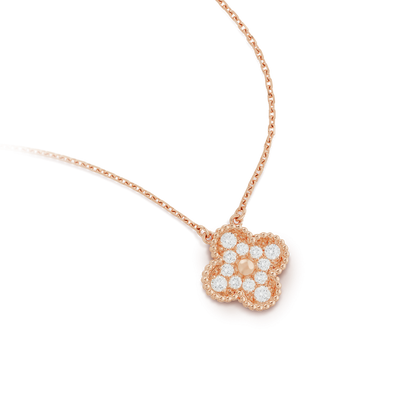 [⭐Mirelle]CLOVER 15MM DIAMOND SINGLE FLOWER NECKLACE