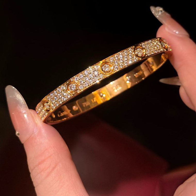 [⭐Mirelle]LOVE BRACELET 6.1MM DIAMOND-PAVED 10 BIG DIAMONDS