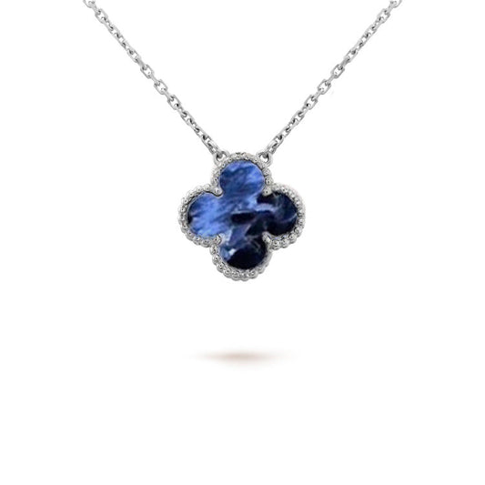 [⭐Mirelle]CLOVER 15MM PIETERSITE NECKLACE SILVER