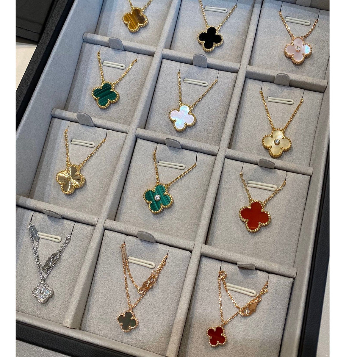 [⭐Mirelle]CLOVER 15MM DIAMOND SINGLE FLOWER NECKLACE