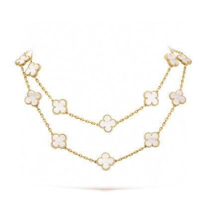 [⭐Mirelle]CLOVER 20 MOTIFS WHITE MOP NECKLACE