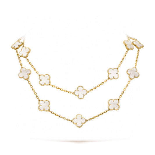 [⭐Mirelle]CLOVER 20 MOTIFS WHITE MOP NECKLACE