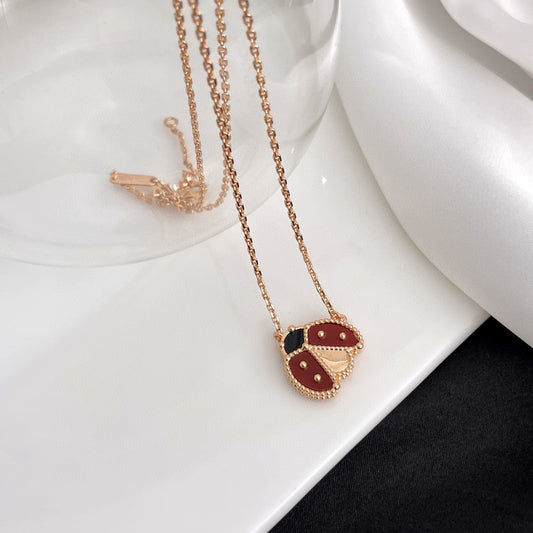 [⭐Mirelle]LUCKY  CARNELIANS LADYBUG NECKLACE