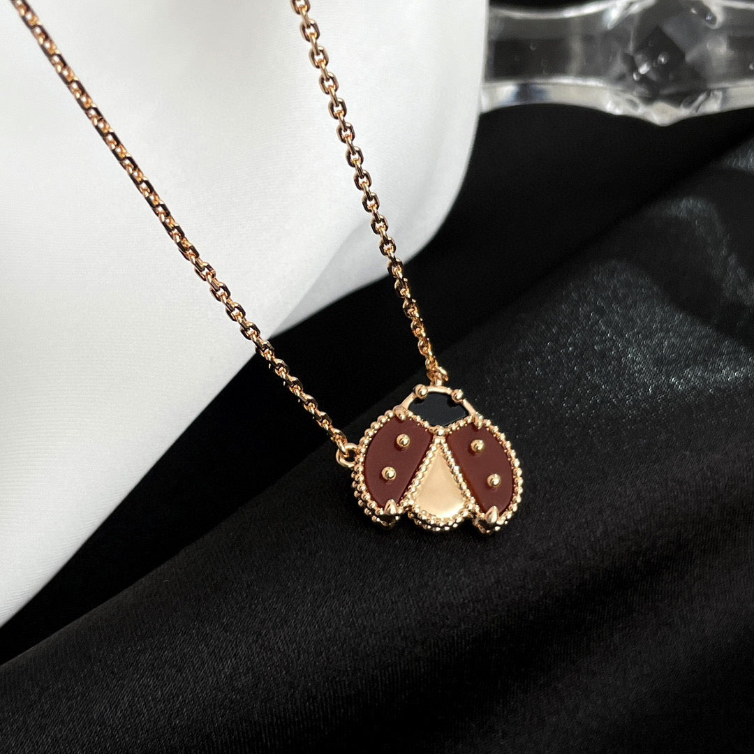 [⭐Mirelle]LUCKY  CARNELIANS LADYBUG NECKLACE