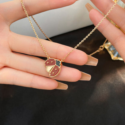 [⭐Mirelle]LUCKY  CARNELIANS LADYBUG NECKLACE