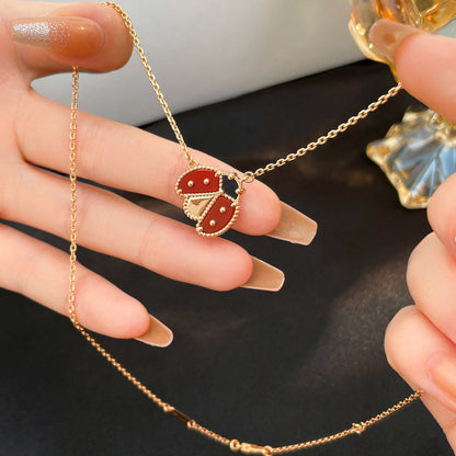 [⭐Mirelle]LUCKY  CARNELIANS LADYBUG NECKLACE