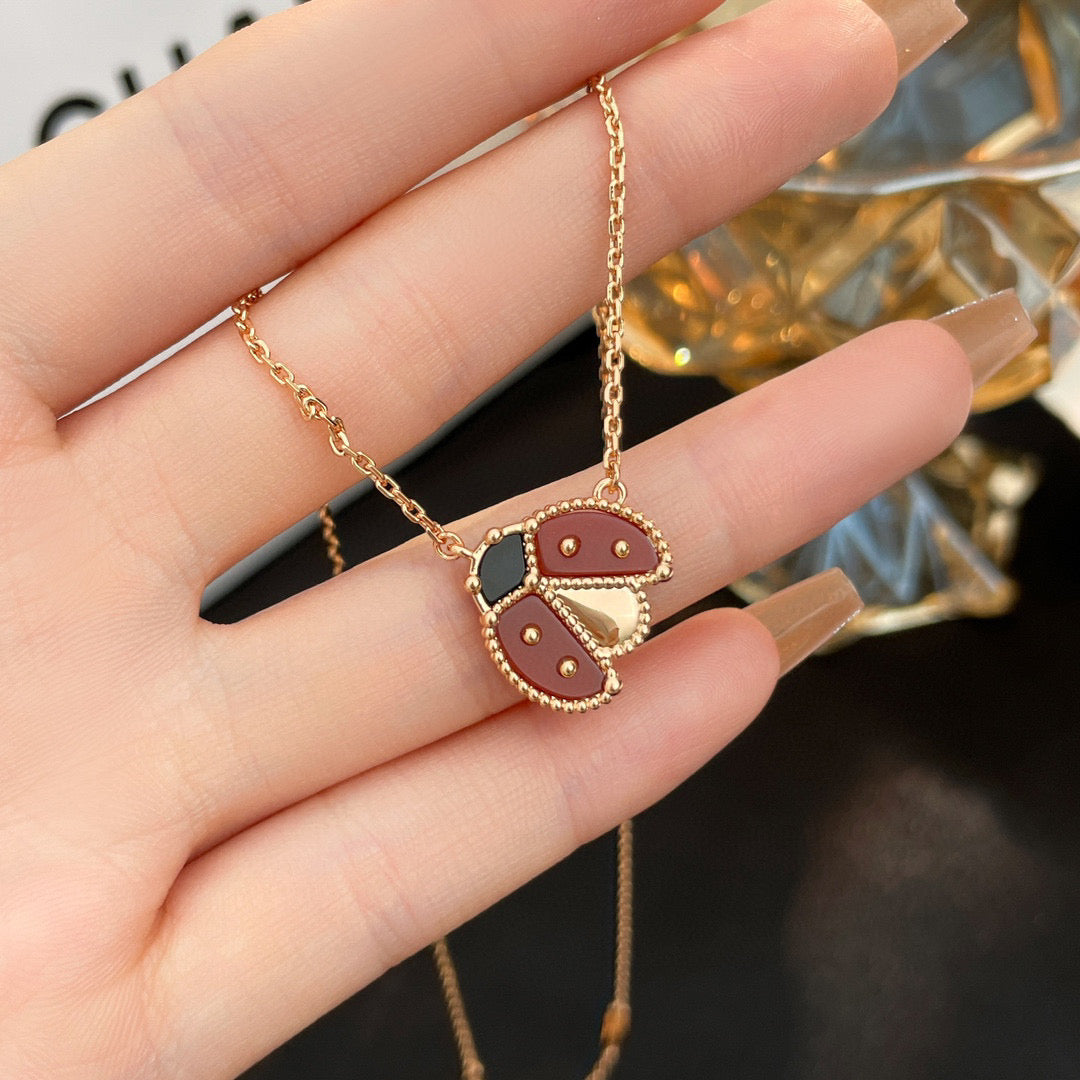 [⭐Mirelle]LUCKY  CARNELIANS LADYBUG NECKLACE