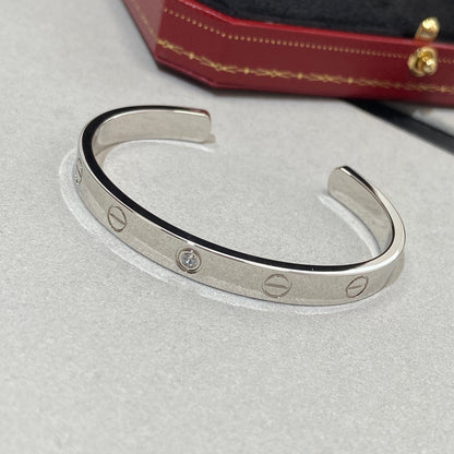 [⭐Mirelle]LOVE BRACELET 6.1MM 1 DIAMOND OPEN CUFF