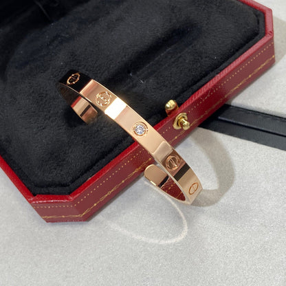 [⭐Mirelle]LOVE BRACELET 6.1MM 1 DIAMOND OPEN CUFF