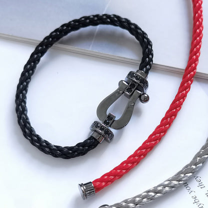[⭐Mirelle]FORCE LARGE SERIES HORSESHOE BLACK SAMURAI BRACELET