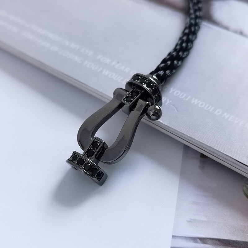 [⭐Mirelle]FORCE LARGE SERIES HORSESHOE BLACK SAMURAI BRACELET